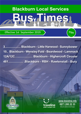 Bus Times Effectiveeffective 301St�� September January 2017 2019 TT01