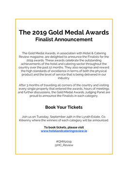 The 2019 Gold Medal Awards Finalist Announcement