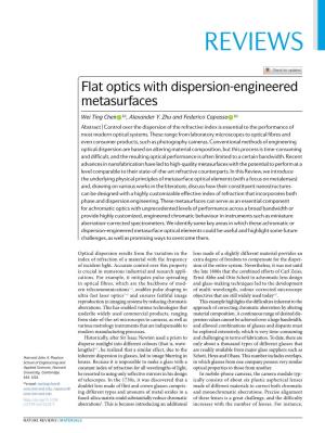 Flat Optics with Dispersion-Engineered Metasurfaces