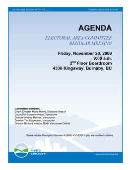 Electoral Area Committee Regular Meeting