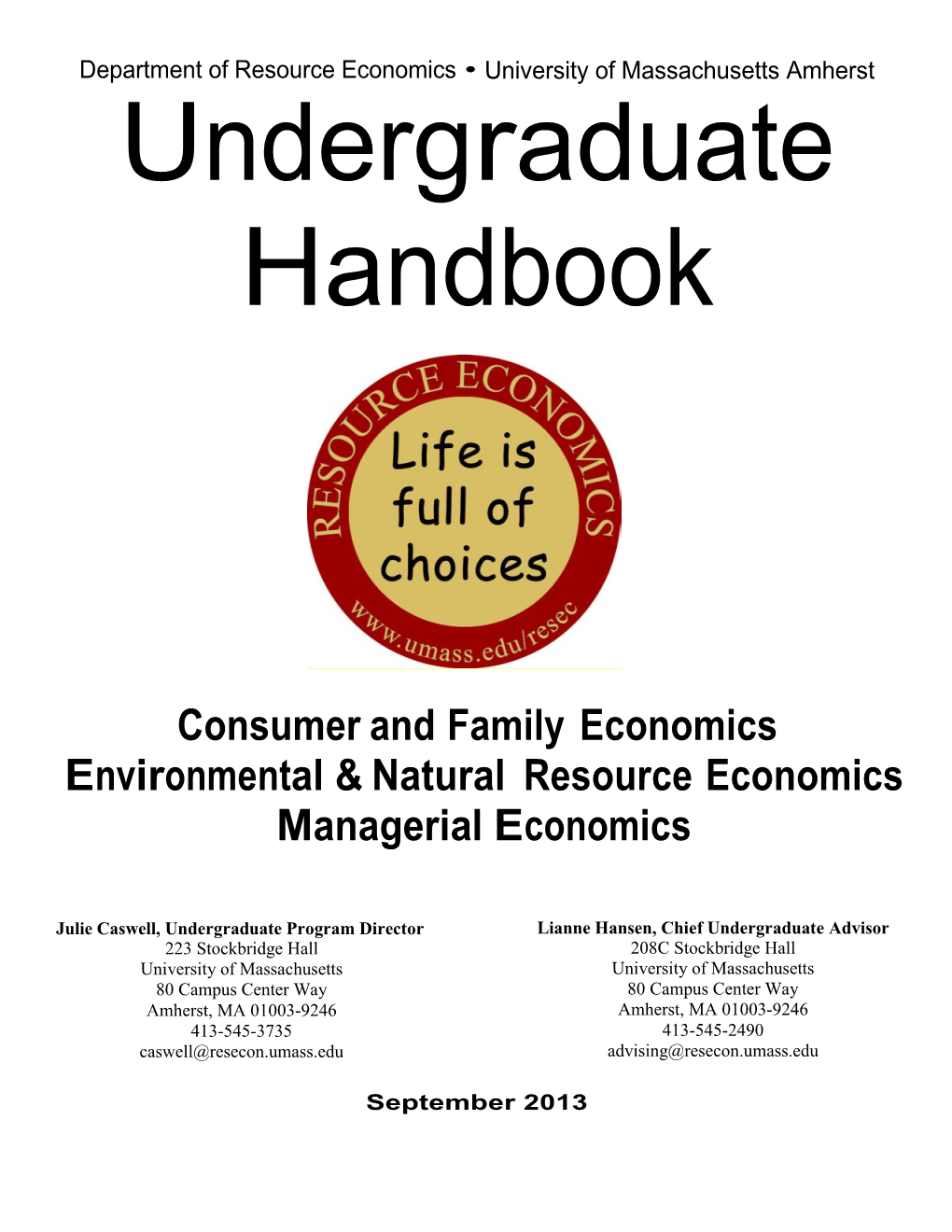 Consumer and Family Economics Environmental & Natural Resource
