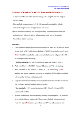 Protocol of Passive-CLARITY Immunohistochemistry