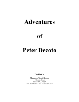 Adventures of Peter Decoto