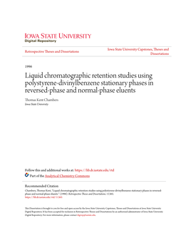 Liquid Chromatographic Retention Studies Using Polystyrene