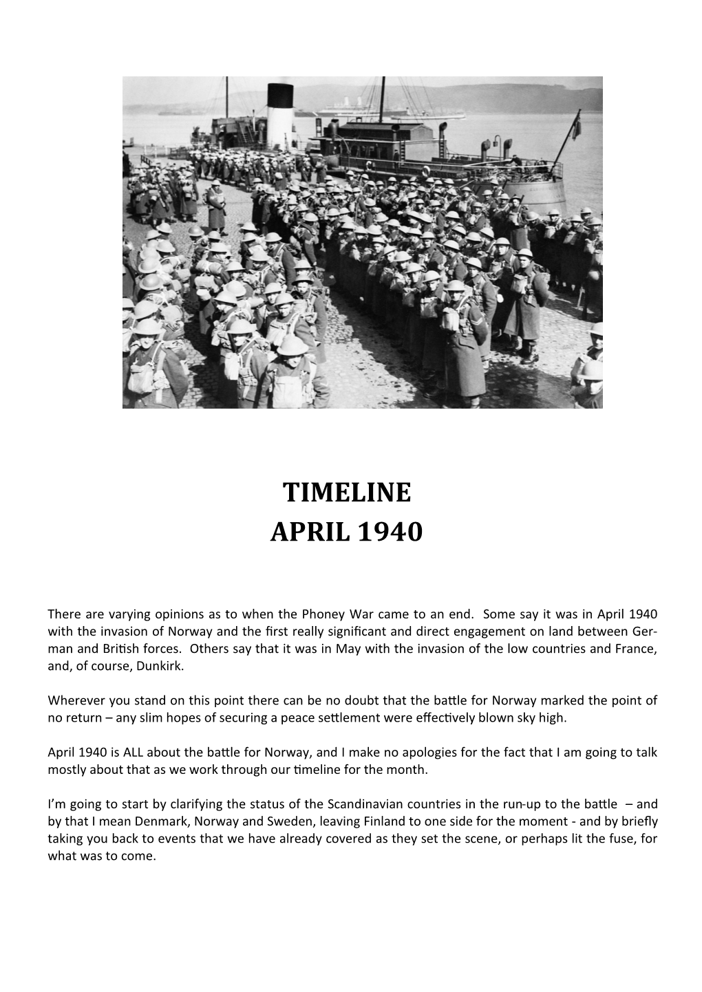 Timeline April 1940