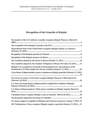 Recognition of the Khojaly Genocide at the ICO
