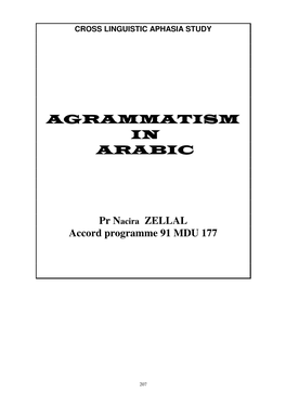 Agrammatism in Arabic