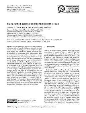 Black Carbon Aerosols and the Third Polar Ice Cap
