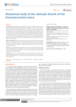 Anatomical Study of the Clavicular Branch of the Thoracoacromial Artery
