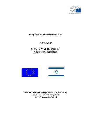 Chair's Report on the 41St EP-Knesset