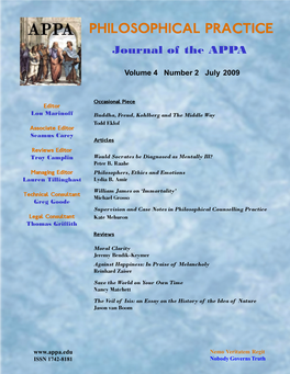 PHILOSOPHICAL PRACTICE474 Journal of the APPA