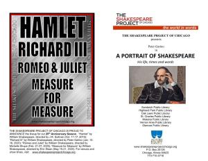 A PORTRAIT of SHAKESPEARE His Life, Times and Words