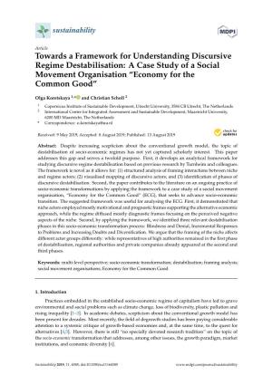 Towards a Framework for Understanding Discursive Regime Destabilisation: a Case Study of a Social Movement Organisation “Economy for the Common Good”