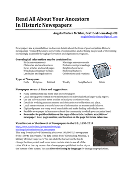 Read All About Your Ancestors in Historic Newspapers