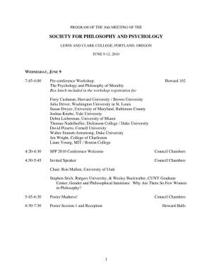 Society for Philosophy and Psychology