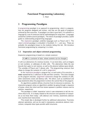 Functional Programming Laboratory 1 Programming Paradigms