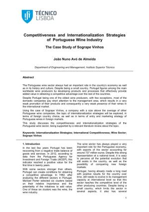 Competitiveness and Internationalization Strategies of Portuguese Wine Industry