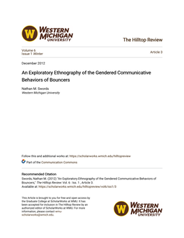 An Exploratory Ethnography of the Gendered Communicative Behaviors of Bouncers