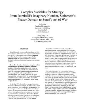 From Bombelli's Imaginary Number, Steinmetz's Phasor Domain To