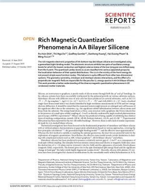 Rich Magnetic Quantization Phenomena in AA Bilayer Silicene