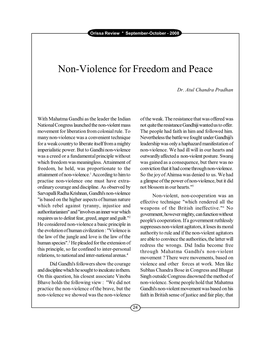 Non-Violence for Freedom and Peace
