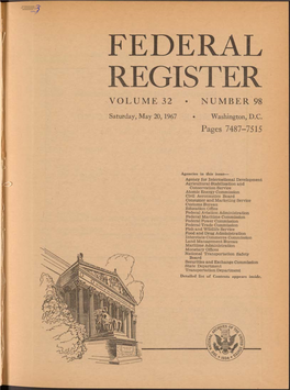 Federal Register Volume 32 Number 98