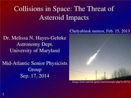Collisions in Space: the Threat of Asteroid Impacts