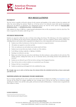 Bus Regulations