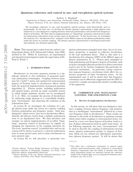 Quantum Coherence and Control in One-And Two-Photon Optical Systems