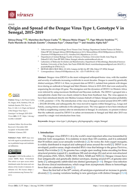 Origin and Spread of the Dengue Virus Type 1, Genotype V in Senegal, 2015–2019