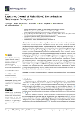 Biosynthesis in Streptomyces Bottropensis