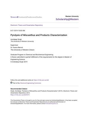 Pyrolysis of Miscanthus and Products Characterization