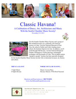 Classical Havana with the Seattle Chamber Music Society
