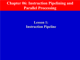 Instruction Pipeline Objective