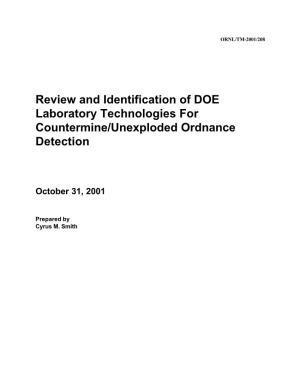 Review and Identification of DOE Laboratory Technologies for Countermine/Unexploded Ordnance Detection