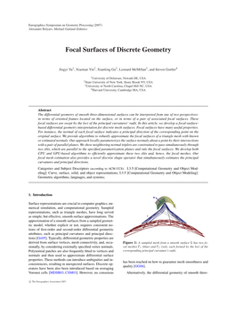 Focal Surfaces of Discrete Geometry