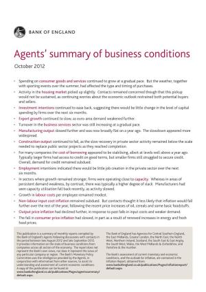 Bank of England Agents' Summary of Business Conditions