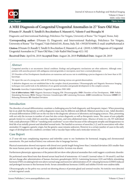 A MRI Diagnosis of Congenital Urogenital Anomalies in 27 Years