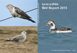 Lancashire Bird Report 2015 Eport 2015 R Lancashire Bird
