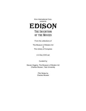 EDISON the Invention of the Movies