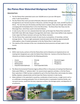 Des Plaines River Watershed Workgroup Factsheet