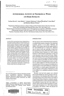 Antimicrobial Activity of Neotropical Wood and Bark Extracts