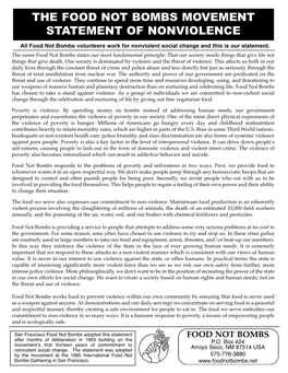 STATEMENT of NONVIOLENCE (Page 1)