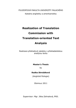 Realization of Translation Commission with Translation-Oriented Text Analysis