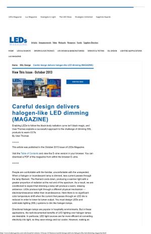 Careful Design Delivers Halogen-Like LED Dimming (MAGAZINE)