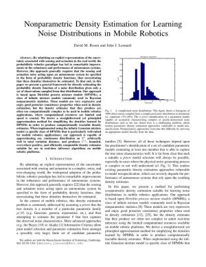 Nonparametric Density Estimation for Learning Noise Distributions in Mobile Robotics