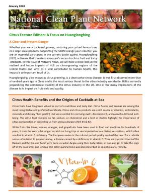 Citrus Feature Edition: a Focus on Huanglongbing Citrus Health