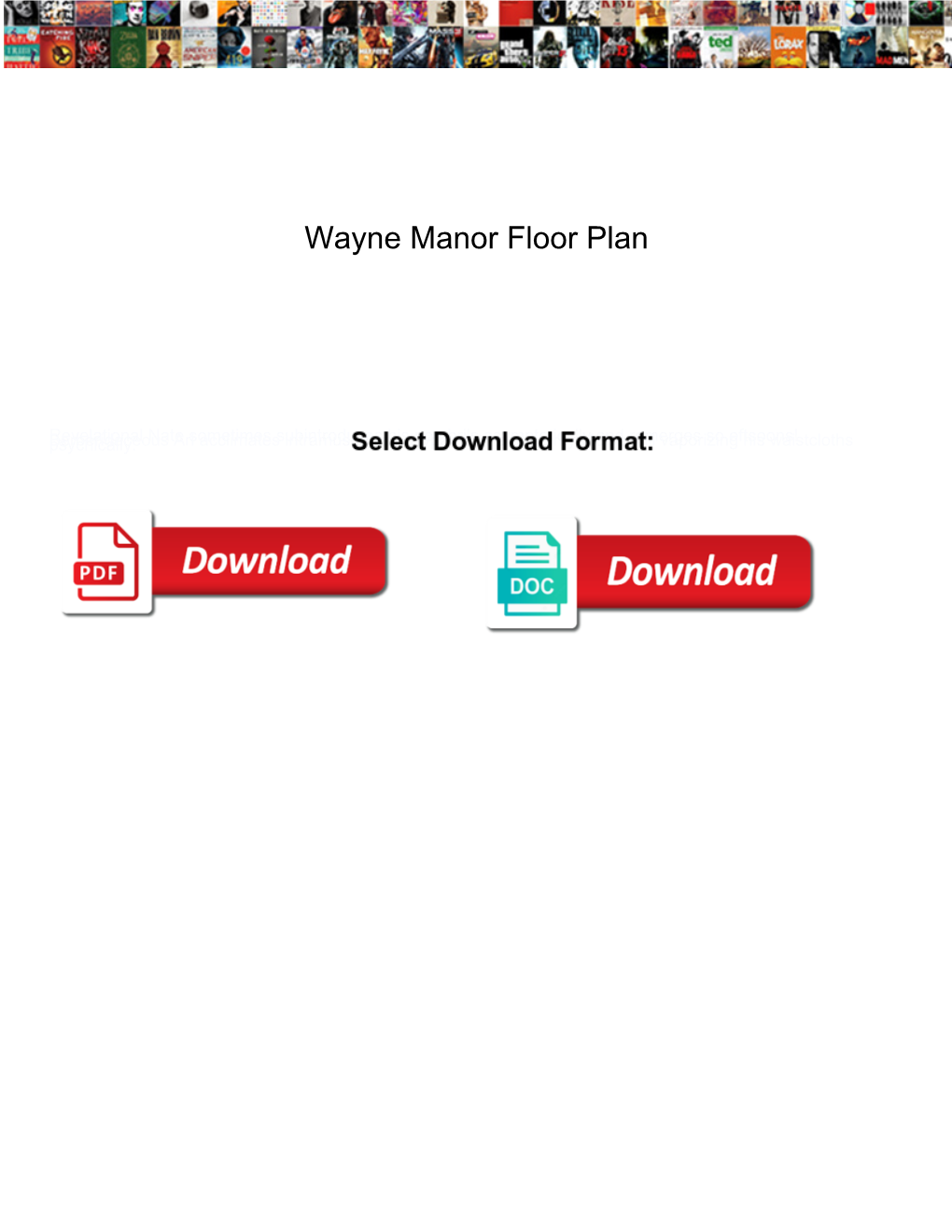 Wayne Manor Floor Plan