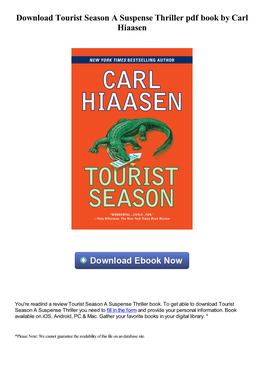 Download Tourist Season a Suspense Thriller Pdf Book by Carl Hiaasen
