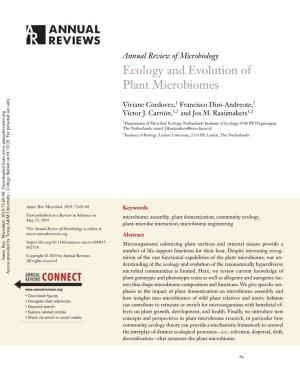 Ecology and Evolution of Plant Microbiomes